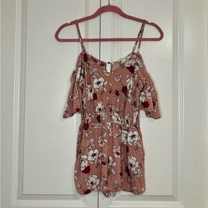 Elegant pink floral romper